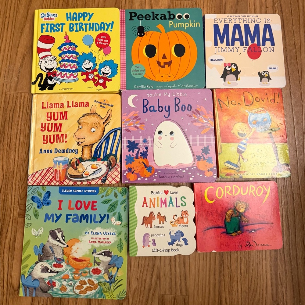 Baby/Toddler Board Book Bundle Lot (9) DrSeuss Jimmy Fallon Llama Llama Corduroy